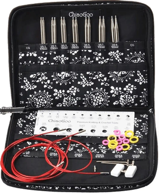 ChiaoGoo TWIST Red Lace Small Interchangeable Knitting Needle Tip Set 4" - Paradise Fibers