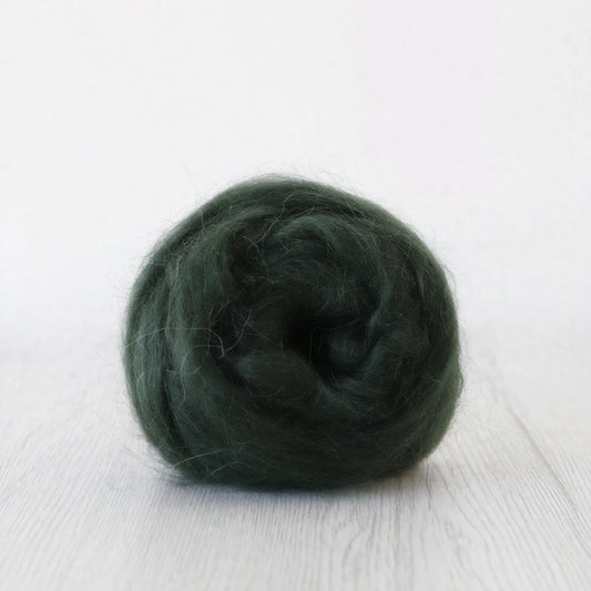 Dyed Mohair Wool Top - Fir | Paradise Fibers