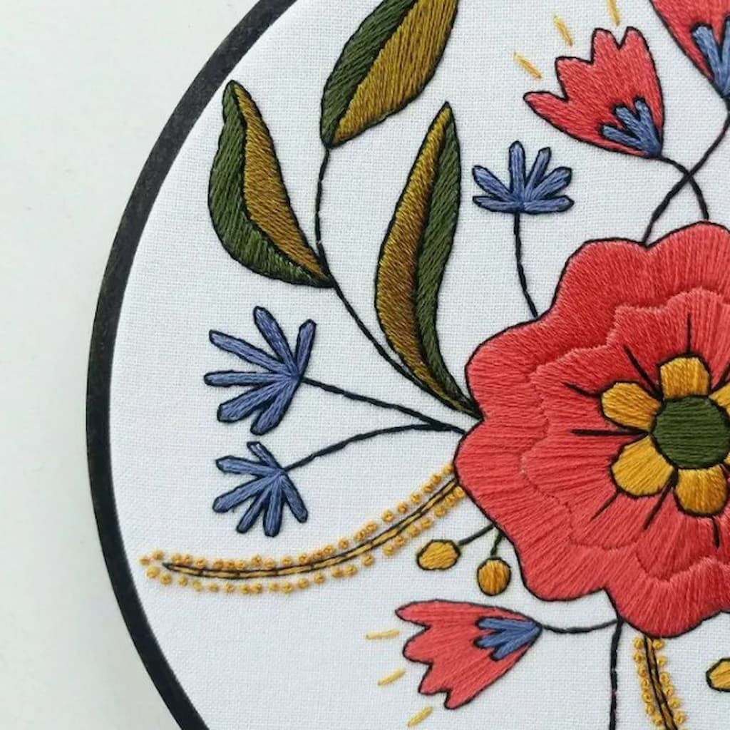Cozyblue April Flowers Embroidery Kit - Paradise Fibers