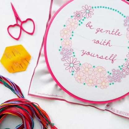 Cozyblue Be Gentle With Yourself Embroidery Kit - Paradise Fibers