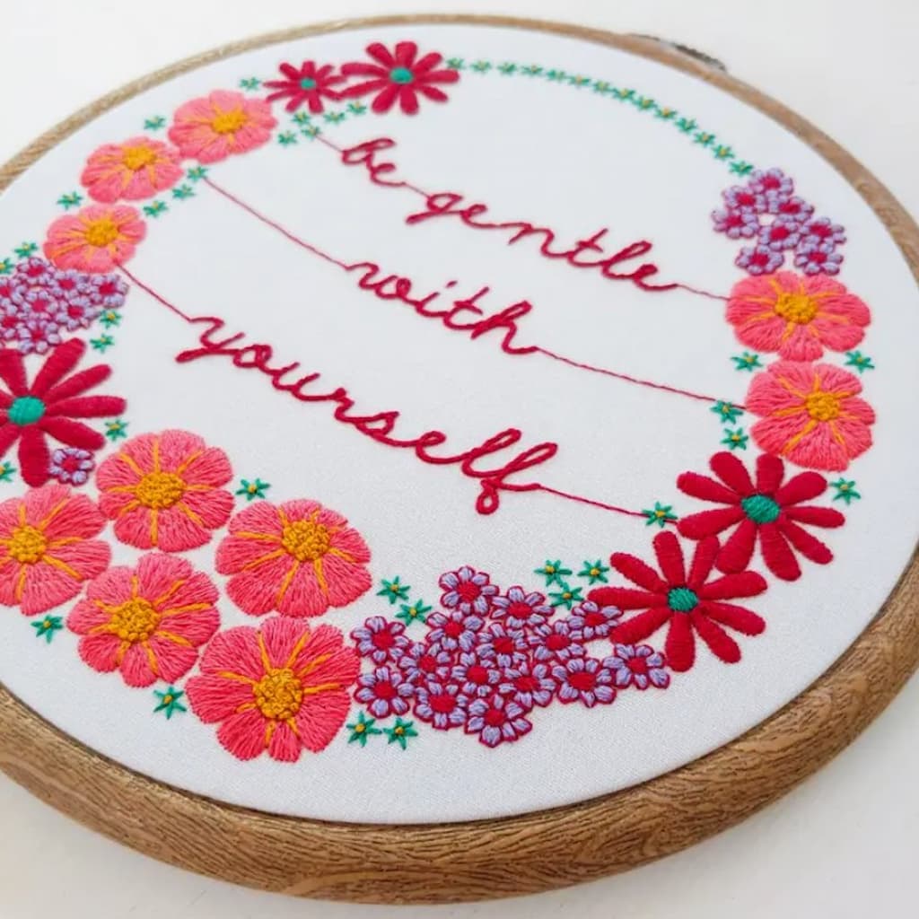 Cozyblue Be Gentle With Yourself Embroidery Kit - Paradise Fibers