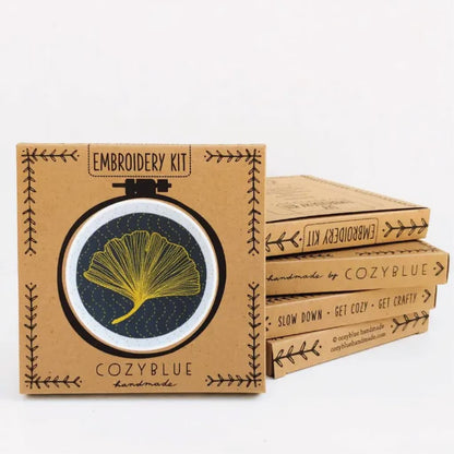 Cozyblue Ginkgo Embroidery Kit - Paradise Fibers