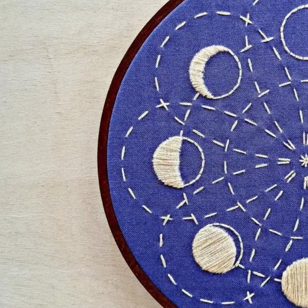 Cozyblue Lunar Blossom Embroidery Kit - Paradise Fibers