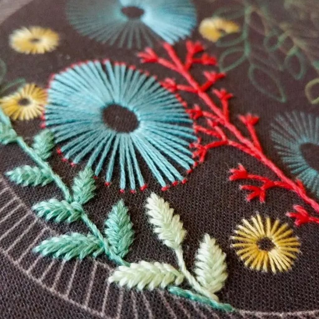 Cozyblue Night Garden Embroidery Kit - Paradise Fibers