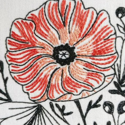 Cozyblue Poppy Power Embroidery Kit - Paradise Fibers