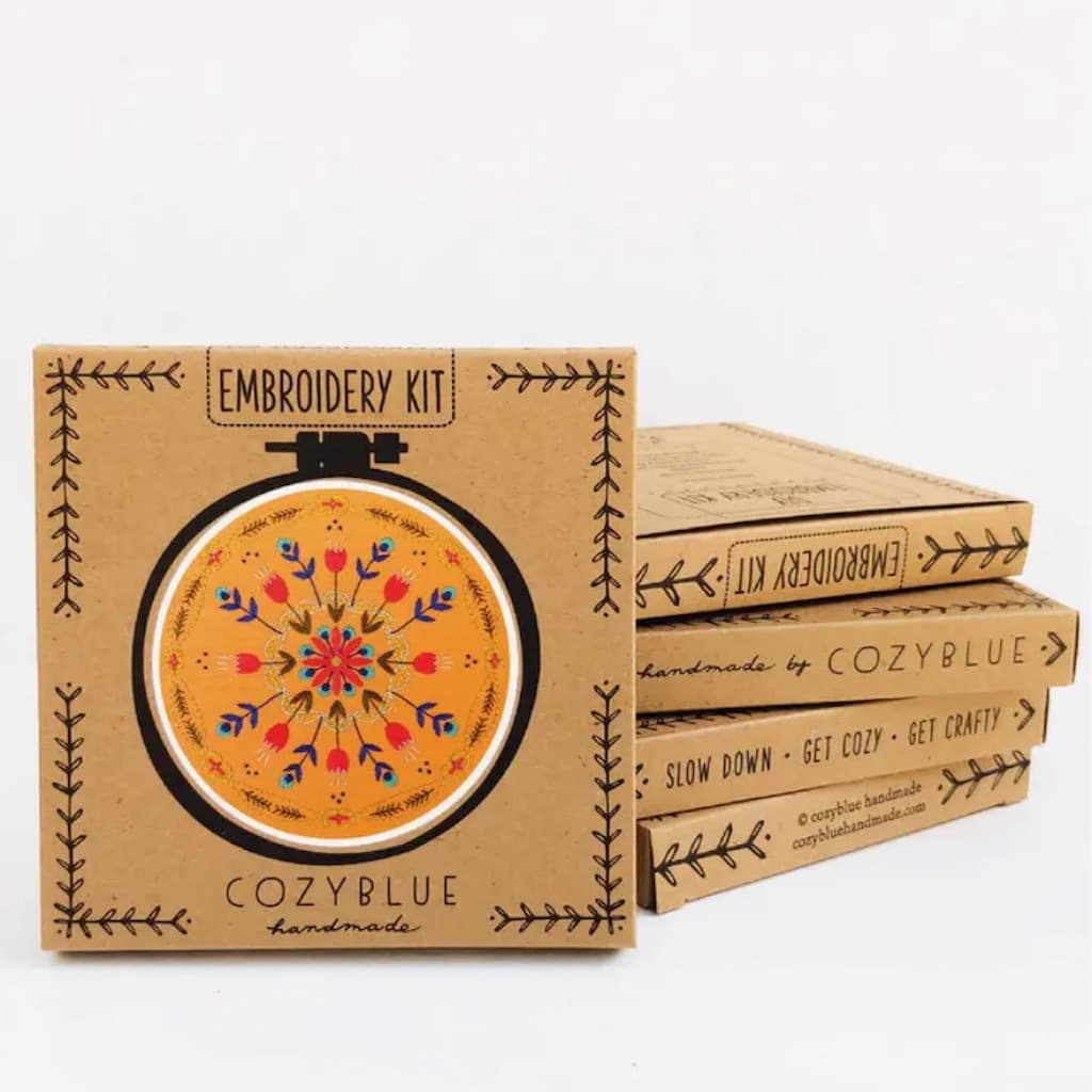 Cozyblue Tangerine Mandala Embroidery Kit - Paradise Fibers