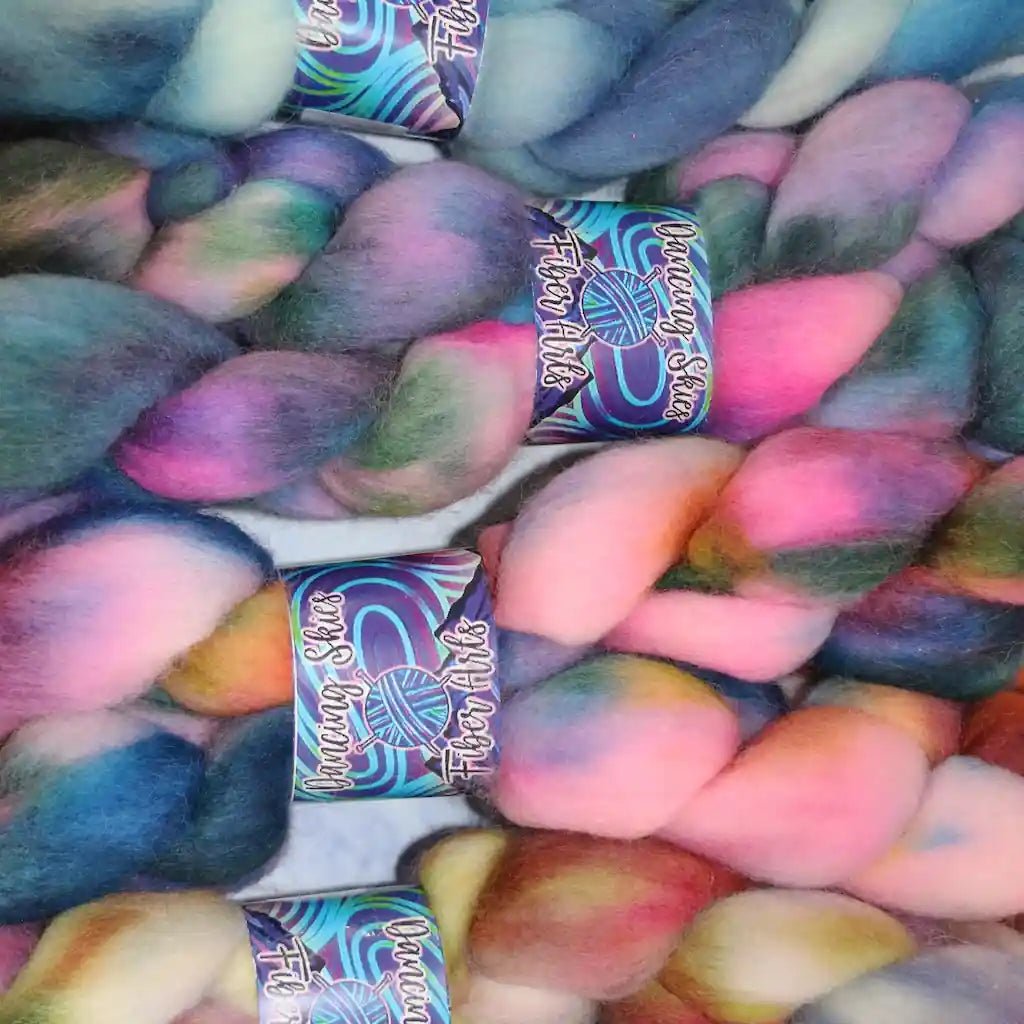 Dancing Skies Fiber Art Hand - dyed Fiber Braids - Paradise Fibers