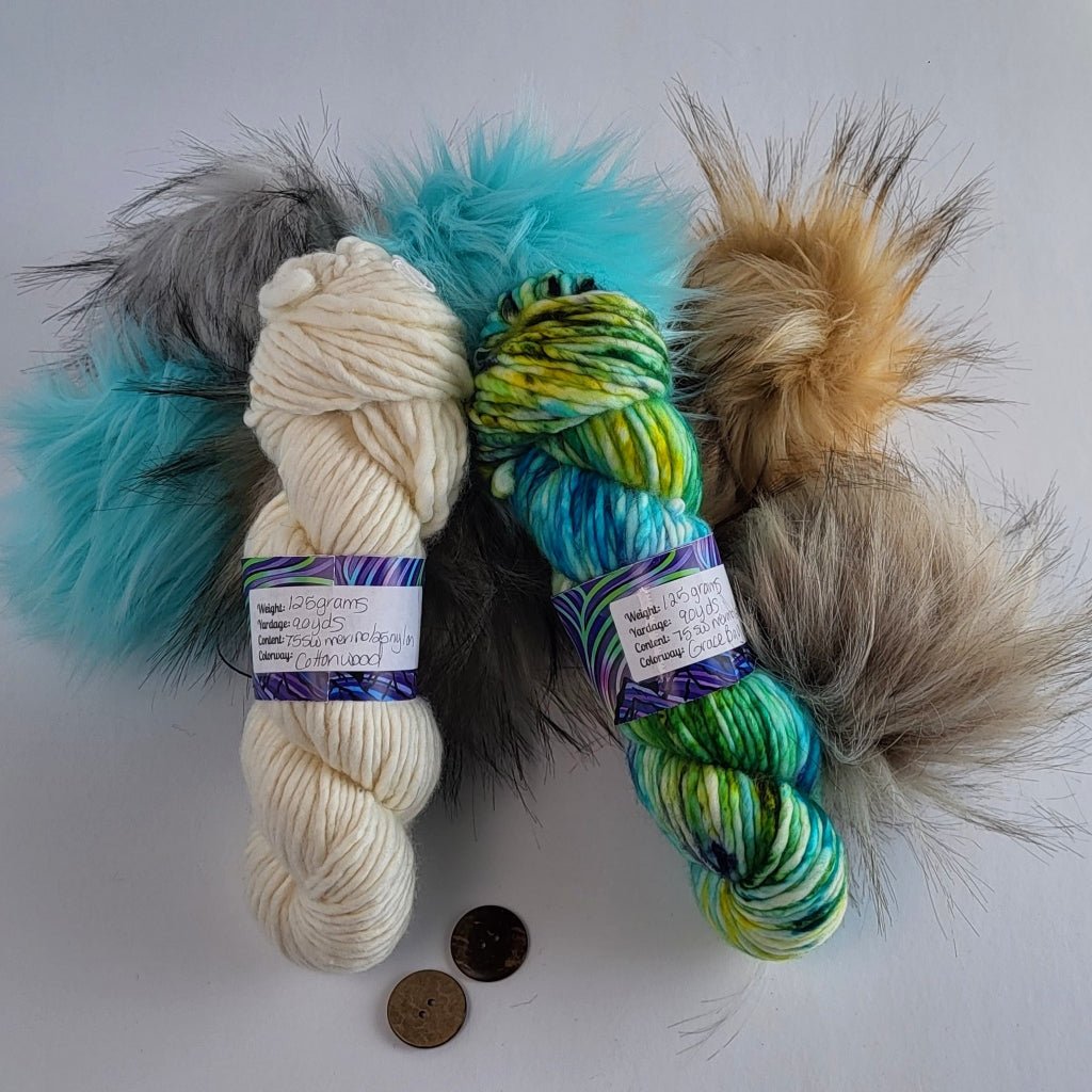 Dancing Skies Fibers Arts | Hat & Pom Kit - Paradise Fibers