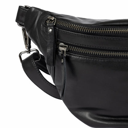 Black Faust Bag closeup showing zippers and how they interlock