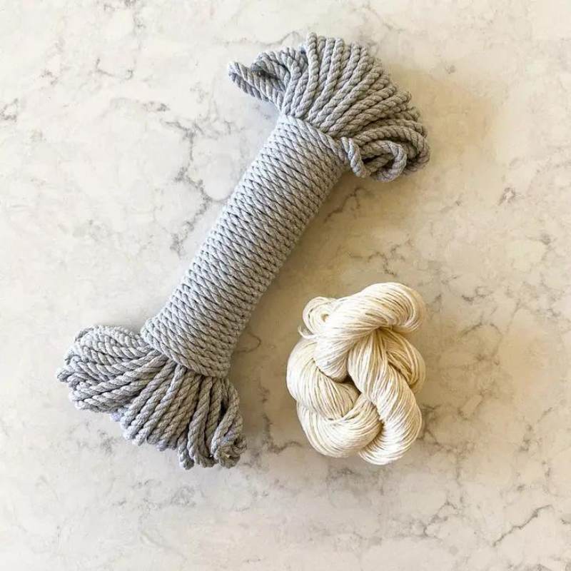 Basket Kit with Flax and Twine for Simple Decor
