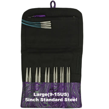 HiyaHiya Standard Interchangeable Knitting Needle Sets, Large (9-15US) / 5 inch