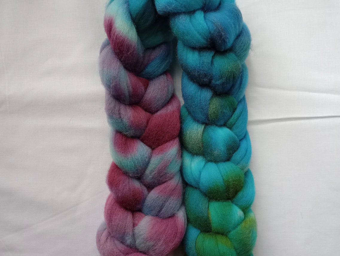 HMLLOYD MERCANTILE LLC Hand Dyed Roving Fiber Braids - Paradise Fibers