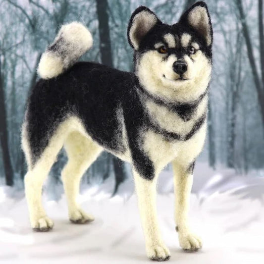 Hunter the Husky Needle Felting Kit - Paradise Fibers