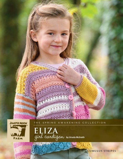Juniper Moon Farm Eliza Girl Cardigan Pattern Leaflet - Paradise Fibers