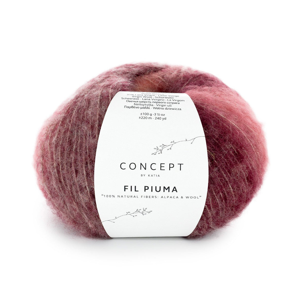 Katia Fil Piuma 304 - Burgundy red-Orange