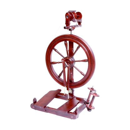 Original Kromski Sonata spinning wheel in Mahogany, the wheel this jumbo flyer set fits