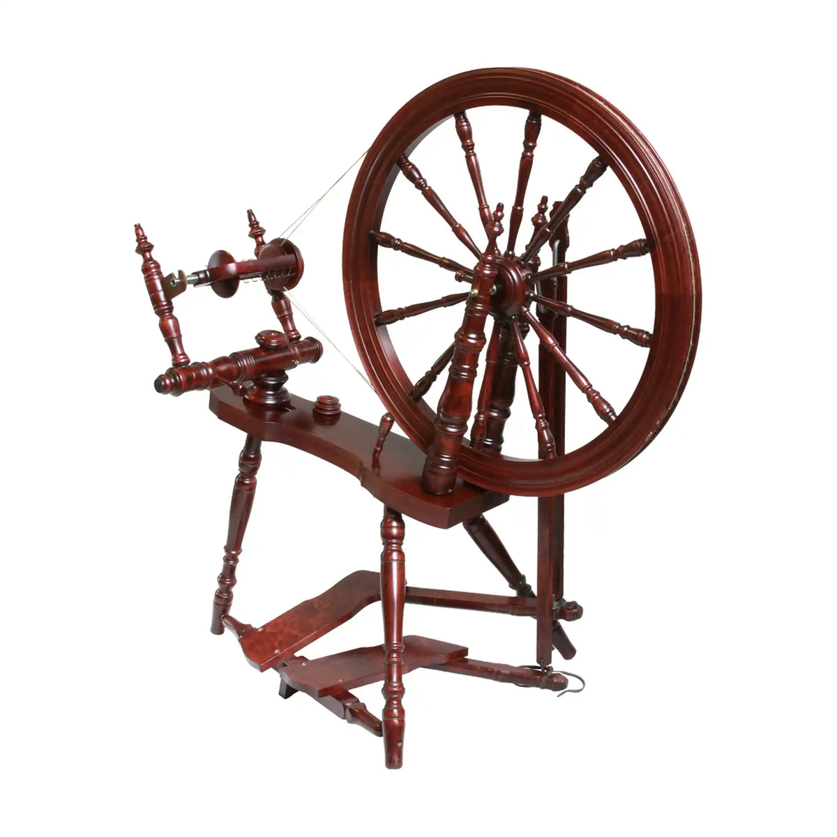 Kromski Symphony spinning wheel in Mahogany, the wheel this jumbo flyer set fits