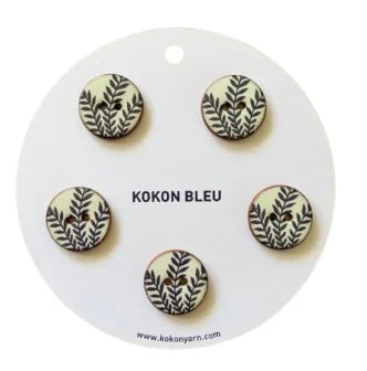 KOKON BLEU Pottery Buttons Leaf