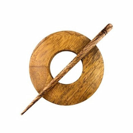 LYKKE Circle Wood Shawl Pin - Paradise Fibers