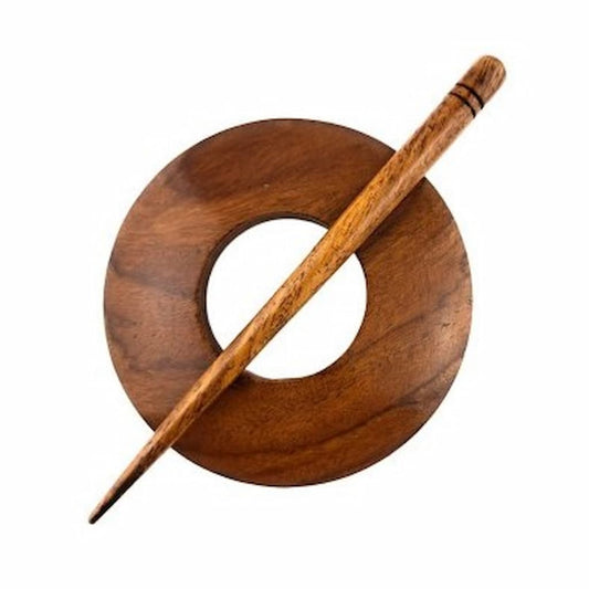 LYKKE Circle Wood Shawl Pin - Paradise Fibers