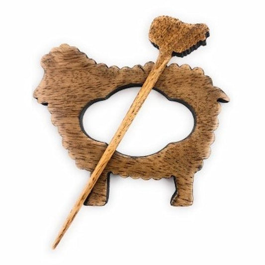 LYKKE Sheep Wood Shawl Pin - Paradise Fibers