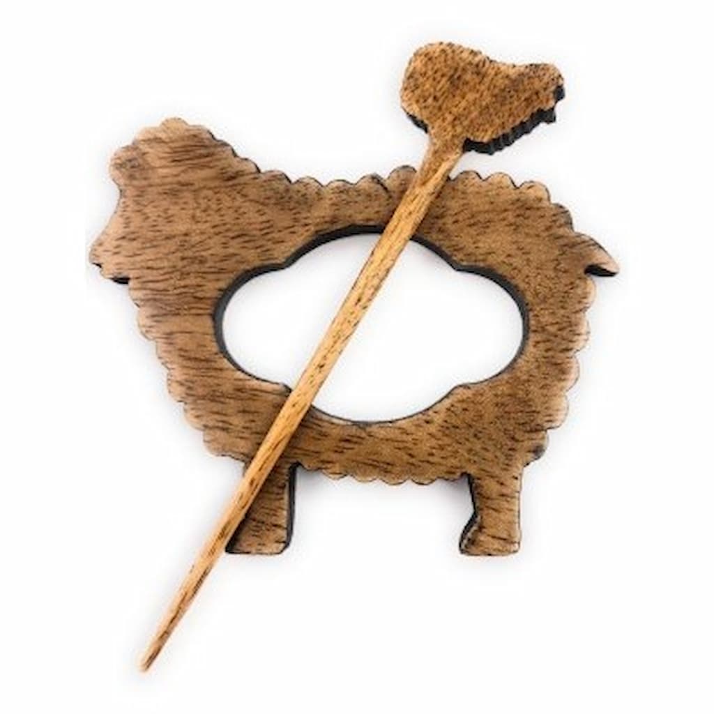LYKKE Sheep Wood Shawl Pin - Paradise Fibers