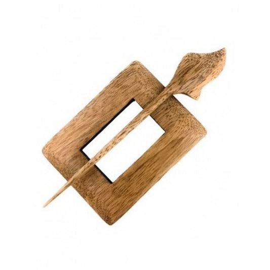 LYKKE Square Wood Shawl Pin - Paradise Fibers