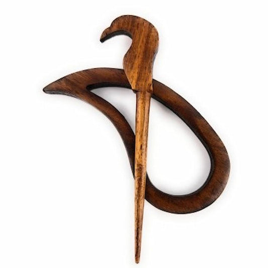 LYKKE Teardrop Wood Shawl Pin - Paradise Fibers