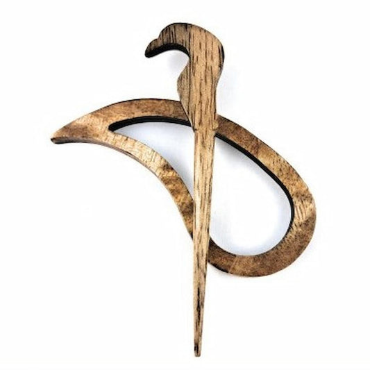 LYKKE Teardrop Wood Shawl Pin - Paradise Fibers