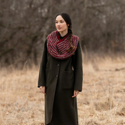 Malabrigo 2026 Holiday Kit Trio Cowl in Aniversario, Cereza and Sage Rose