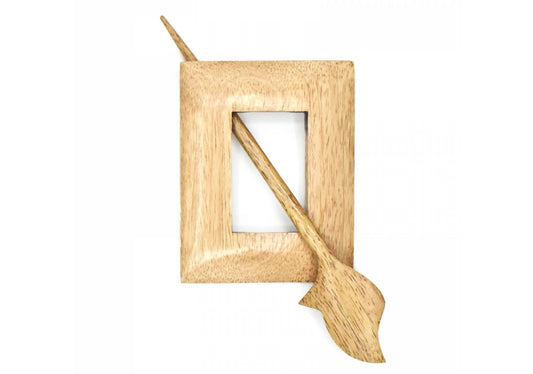 LYKKE Square Wood Shawl Pin