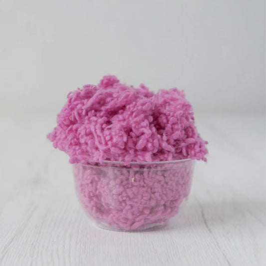 Merino wool nepps in Cyclamen, small entangled fiber balls