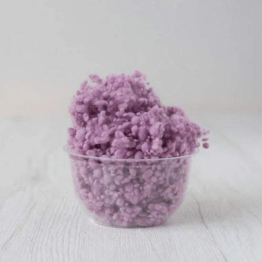 Merino wool nepps in Primrose, small entangled fiber balls