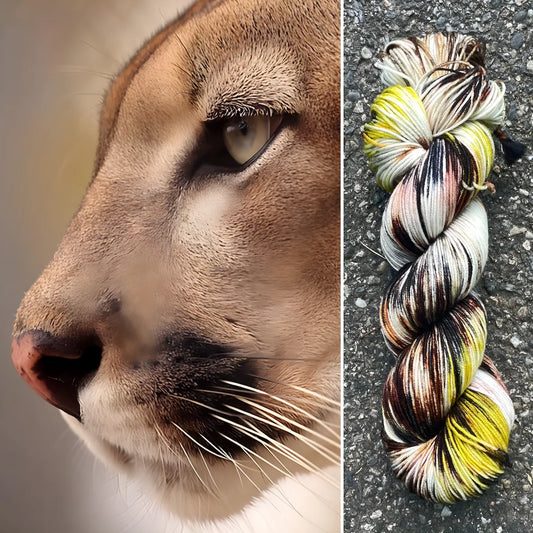 Mountain Lion - Superwash Merino Spruce Fingering Yarn