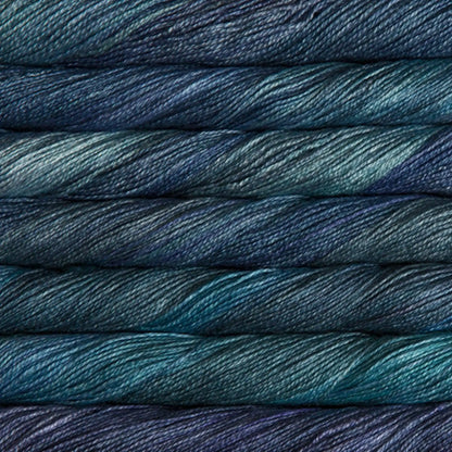 Malabrigo Mora Mulberry Silk Fingering Yarn color Azules 856