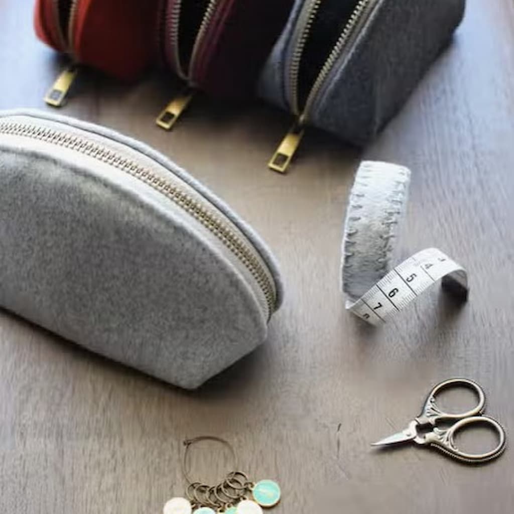 NNK Press Woolen Zippered Pouch | Un - Filled - Paradise Fibers