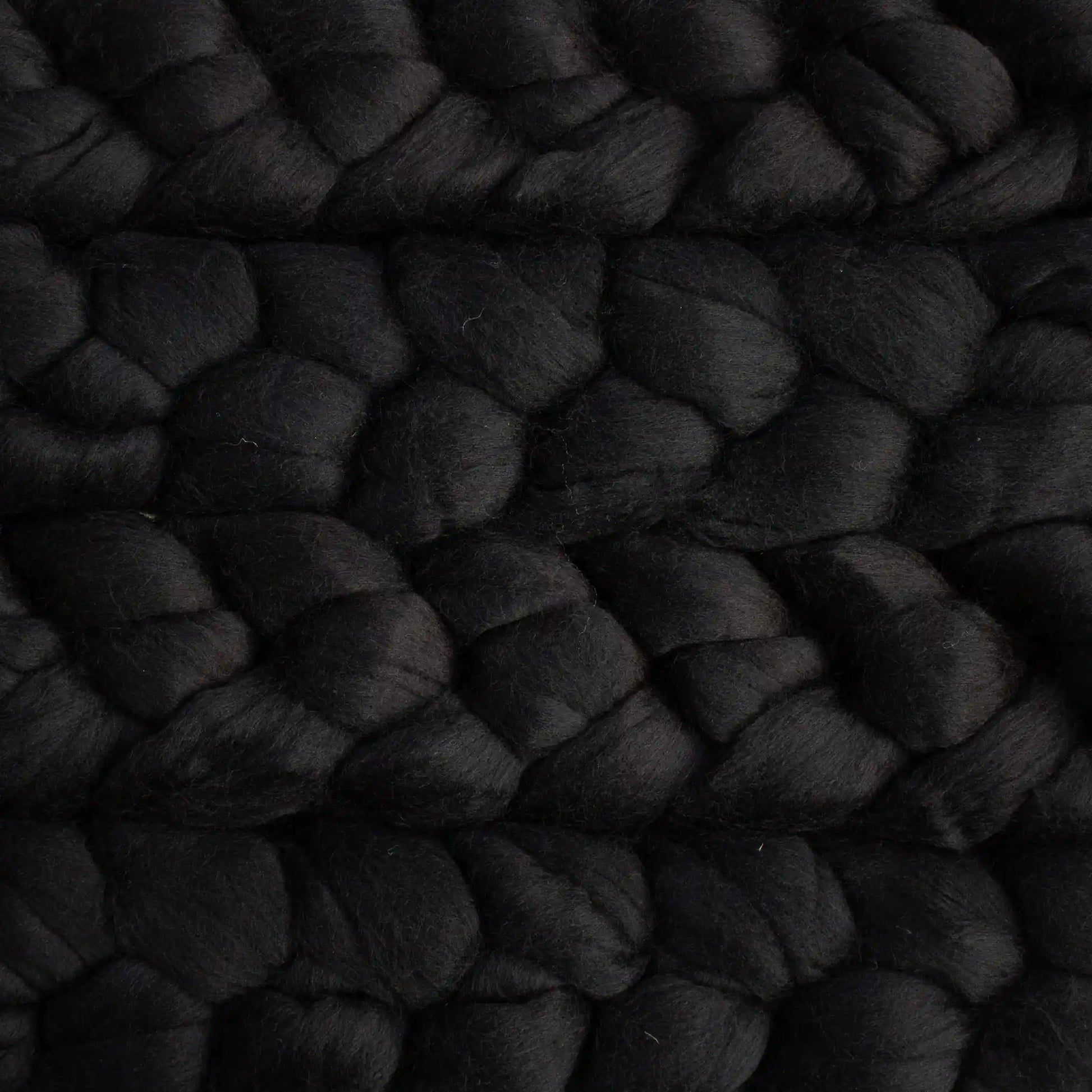 Black 195 - Malabrigo Nube Roving Fiber Braid