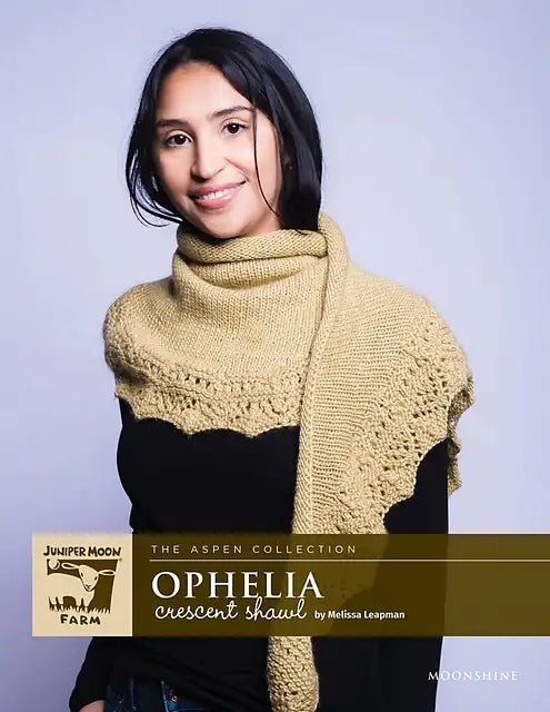 OPHELIA CRESCENT SHAWL Pattern by Juniper Moon - Leaflet - Paradise Fibers