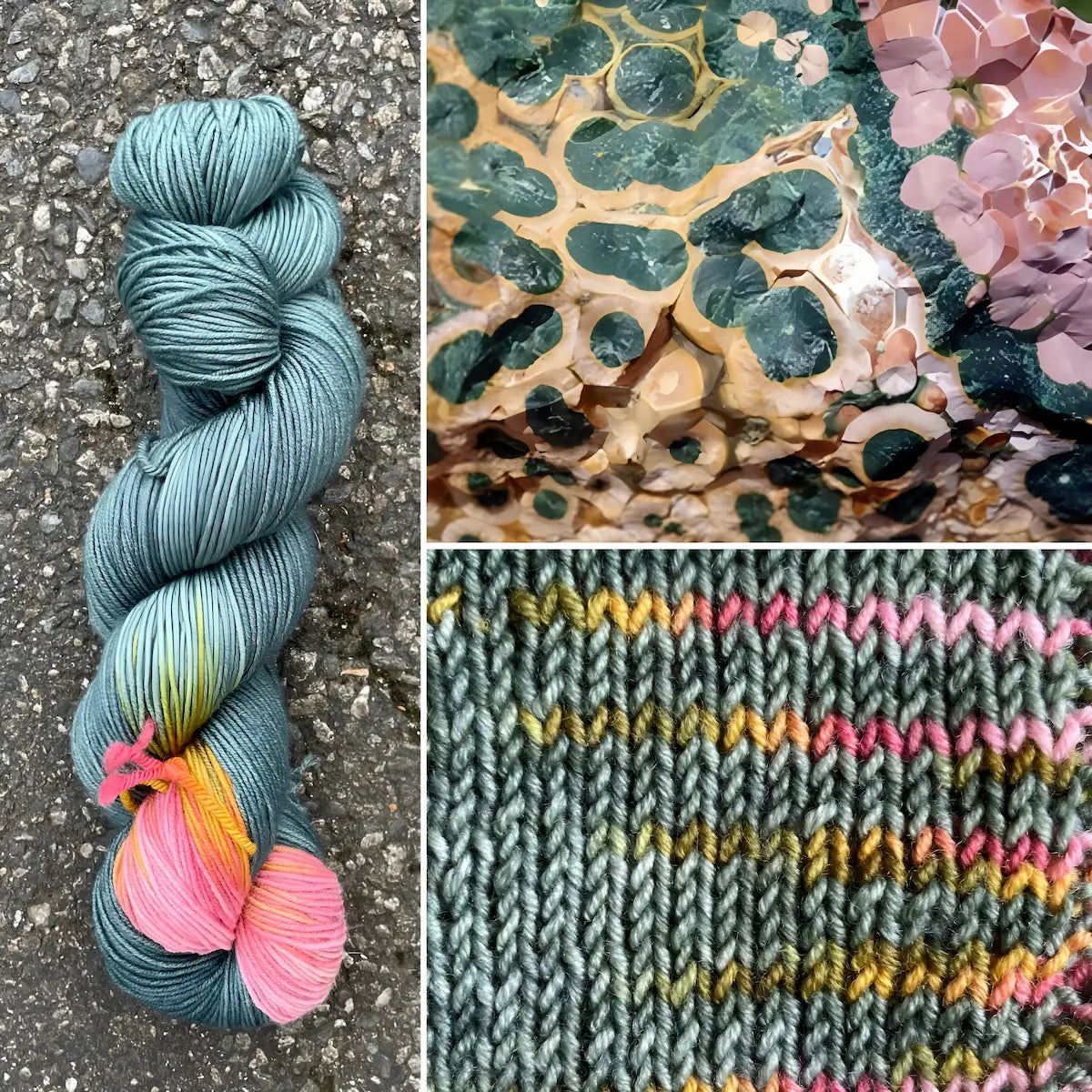 Orbicular Ocean Jasper - Superwash Merino Spruce Fingering Yarn