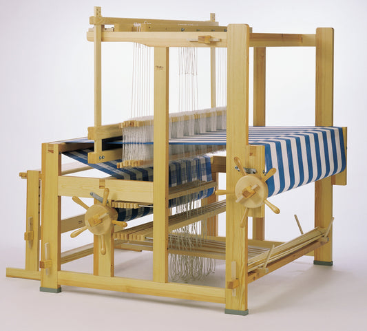 Glimakra Standard countermarch floor loom, a large Swedish hardwood weaving loom