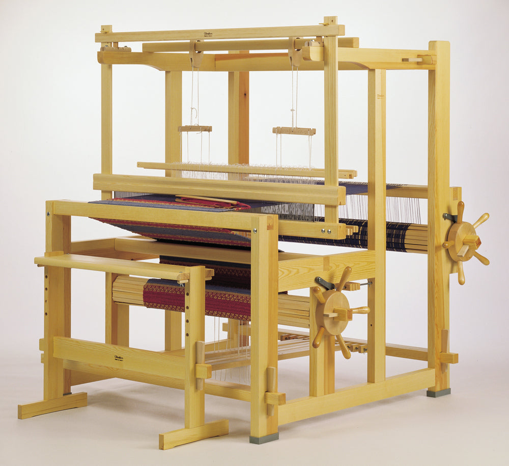 Glimakra Standard counterbalance floor loom, a Swedish hardwood four-shaft weaving loom