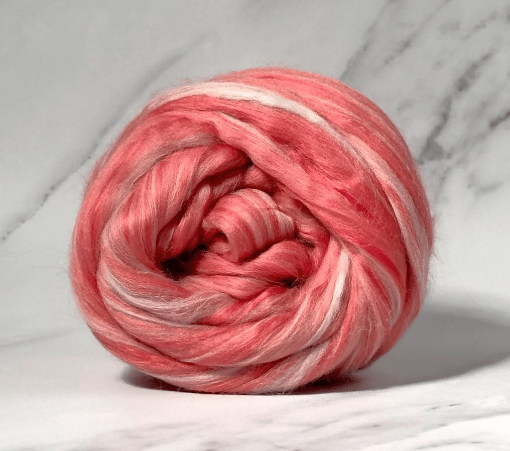 Paradise Fibers 80/20 Merino & Mulberry Silk Top – Kahala Rose - Paradise Fibers