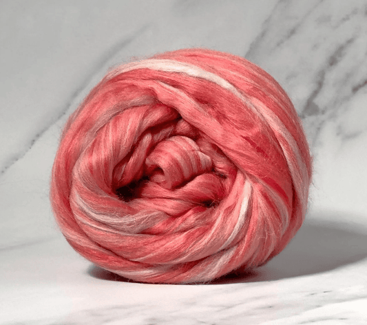 Paradise Fibers 80/20 Merino & Mulberry Silk Top – Kahala Rose - Paradise Fibers