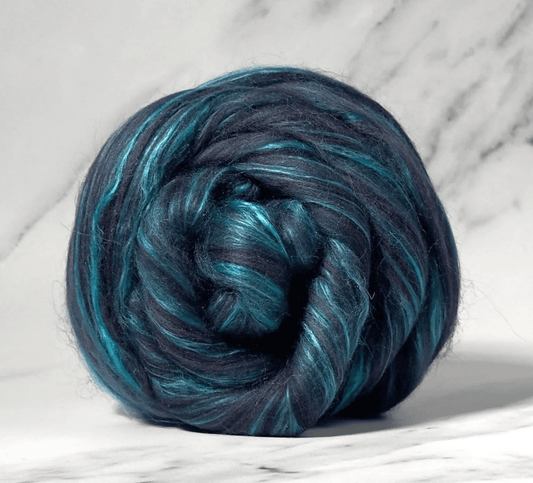 Paradise Fibers 80/20 Merino & Mulberry Silk Top – Luminous Lagoon - Paradise Fibers