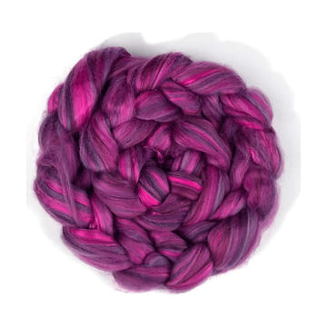 Paradise Fibers 80/20 Merino & Mulberry Silk Top, Royal Dahlia - Paradise Fibers