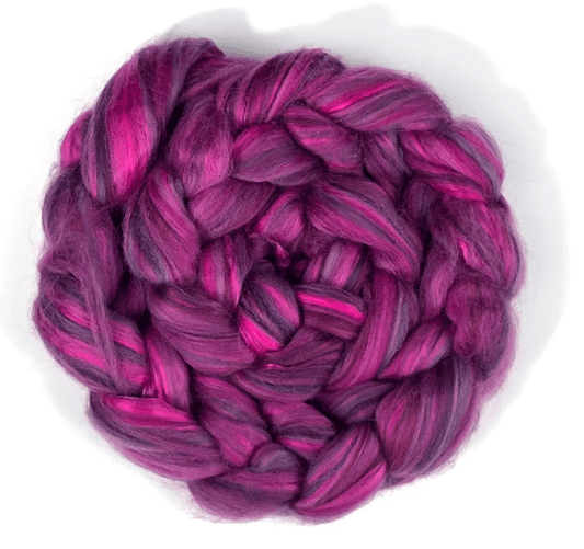 Paradise Fibers 80/20 Merino & Mulberry Silk Top – Royal Dahlia - Paradise Fibers