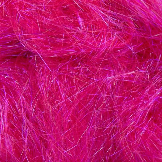 Close-up of Raspberry A16 Angelina fiber showing the iridescent strands