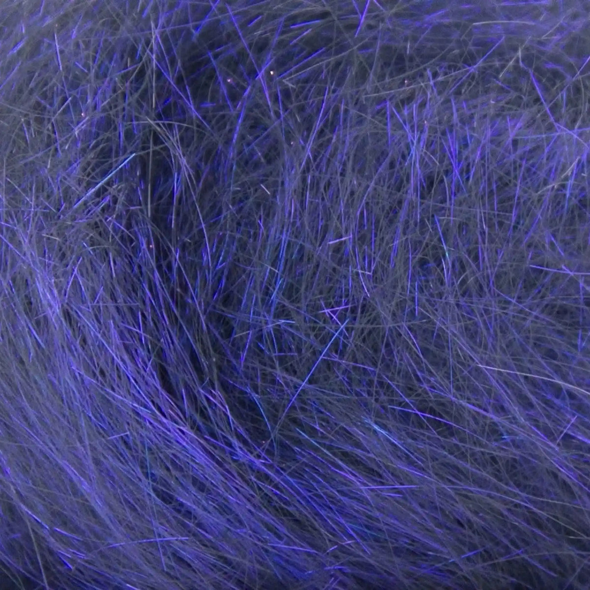 Close-up of Ultra Violet A21 Angelina fiber showing the iridescent strands