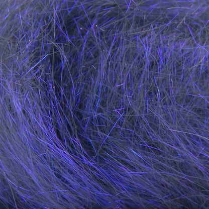Close-up of Ultra Violet A21 Angelina fiber showing the iridescent strands