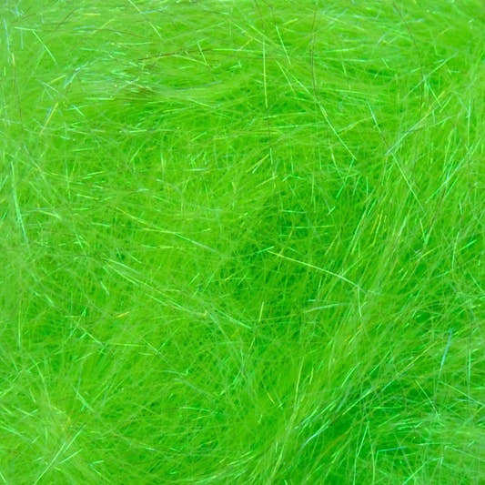 Close-up of Key Lime A24 Angelina fiber showing the iridescent strands